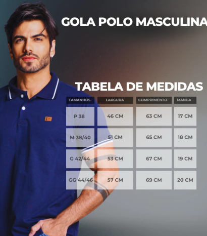 Camisa Gola Polo Tradicional Algodão Premium
