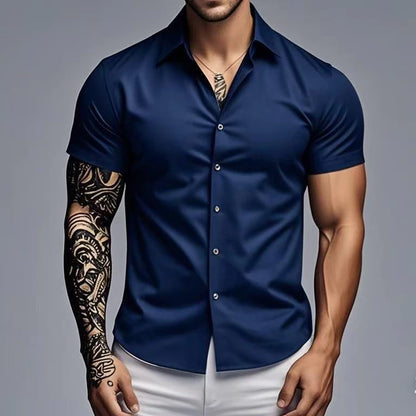 Camisa Social Padrão Manga Curta